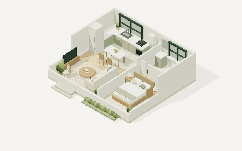 Illustrative Willow House cutaway
